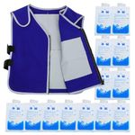 Veemoon Ice Cooling Vest for Men Women, Lightweight Cooling Waistcoat Evaporative Temperature Down Vest - with 20PCS Ice Packs - Water Pack Clothes for Hot Weather Working in the Heat