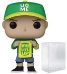 POP WWE: John Cena (Never Give Up) Funko Vinyl Figure (Bundled with Compatible Box Protector Case), Multicolor, 3.75 inches