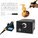 Serplex® Electric Wood Burning Pen Kit with Multi Tips,Engraving Machine Electric Station Pyrography Wood Burner Tool,Adjustable Temperature Engraving Pen for Leather Gourds