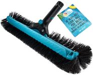 U.S. Pool Supply Professional 18" Heavy-Duty Floor & Wall Pool Brush with 270 Degrees of Durable Nylon Bristles - Reinforced Handle, Scrub Clean Corners, Steps, Leaves Debris - Safe for Vinyl Liners