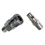 Euphony Pneumatic Quick Coupler Connector Socket Fittings Set, 1/4 inch (Silver)