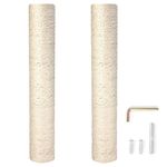 PowerKing 15.7 Inches Natural Sisal Replacement Scratching Post, 2 Pieces M8 Cat Scratch Post Refill Pole Parts for Refurbishment, Include Screws