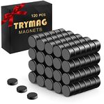 TRYMAG Miniature Magnets 120 Pcs, 3x2mm Tiny Magnets Small Black Round Neodymium Disc Magnets Mini Rare Earth Magnets for Fridge, Crafts, Whiteboard, DIY, Science