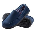 RockDove Men's Alexander Flannel Lined Loafer Slipper, Size 10 UK Men, Navy