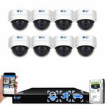 GW Security 16 Channel H.265+ PoE 12MP NVR 4K Security Camera System with 8 x 4K (8MP) Face Recognition/Human/Vehicle Detection Outdoor Indoor Microphone Dome IP Camera, 10+ Smart AI Functions