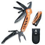 Utility Tool by Bear Grylls, Multitool Pocket Knife for Camping, Hiking, EDC and Survival, with Bottle & Can Opener, Pliers, Screwdriver, Sheath - Black Oxide Finish