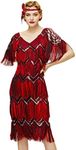 BABEYOND 1920s Flapper Dress for Women – Multi Fringed Sequin Dress with Sleeves for Great Gatsby Party