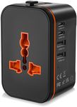 Universal Travel Adapter Worldwide with 2 USBC and 2 USB A Ports, International Travel Plug Adapter Worldwide USB Travel Adaptor All in One Universal Charger Power Adapter for European EU US UK AUS
