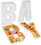 VGOODALL Fillable Cardboard Letter, White Letter Trays for Food Baby Letter Shaped Charcuterie Board for Baby Shower Wedding Halloween Graduation Party