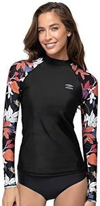 AXESEA Women Rash Guard Long Sleeve Active Top UPF 50+ Rashguard Swim Shirt Surf Swimwear