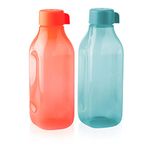 Tupperware Eco Fridge Bottle 1Ltr, Screw Cap (Set of 1) Multi color