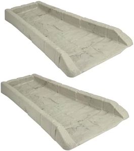 Suncast Poly Composite Easy to Use Decorative Outdoor Rain Gutter Downspout Extension Splash Block for Drains Under Gutters, Tan, 2 Pack