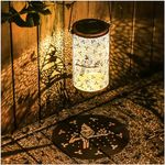 Cardinal Solar Lanterns Outdoor Waterproof Hanging Solar Lights Cardinal Gifts for Women Men Metal Bird Decorative LED Lanterns for Yard, Patio, Lawn, Tabletop, Pathway, Landscape, Garden Decor