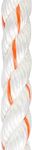 Pelican Rope Poly Dacron Rope (3/4 inch) – Twisted 3 Strand Composite Line with Polypropylene Core - Marine, Arborist, Commercial (Orange Tracer - 50 feet)