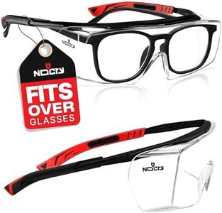 NoCry Over Specs Safety Glasses Over Glasses with Anti Scratch Wraparound Lenses UV400 Protective Glasses, Safety Goggles Over Glasses Safety Glasses for Work, Safety Glasses Over Prescription Glasses