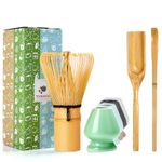 TEANAGOO MA-01 Japanese Matcha Ceremony Accessory, Matcha Whisk (Chasen), Traditional Scoop (Chashaku), Tea Spoon, Whisk Holder, The Perfect Set to Prepare a Traditional Cup of Matcha.