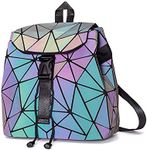 DIOMO Geometric Lingge Women Backpack Luminous Flash Mens Travel Shoulder Bag Rucksack, Small Luminous No.3, Small, Rucksack Backpacks