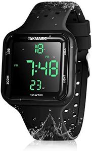 Sports Diving Watch Swimming Watch 10 ATM Water Resistant, with Functions of Alarm Clock, Stopwatch, Timer, Calendar, Dual Time, 12/24 Hour Format