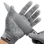 NoCry Cut Resistant Gloves - Ambidextrous, Food Grade, High Performance Level 5 Protection. Size Large, Free Ebook Included!