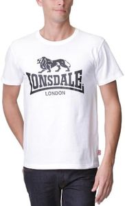 Lonsdale T-Shirt Logo Camiseta, Hombre, Blanco (Weiß), L