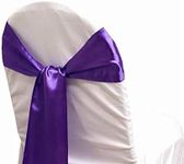 Set of 10 Chair Decorative Satin Sashes Bow Designed for Wedding Events Banquet Home Kitchen Decoration (Dark Purple)