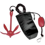 H2o Kayaks 1.5 KG Folding Anchor Kit Inc 6 m Line and Marking Float, Bag Clip