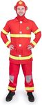 Dress Up America Firefighter Costume for Adults - Mens Fireman Costume - Red