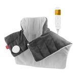 Comfytemp Fully Weighted Neck and Shoulder Heat Pad, 2.2lb Electric Neck Heating Pad with 9 Heating Levels, Auto-Off Timers, Heated Neck Wrap for Muscle, Heated Neck Warmer (Grey)