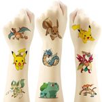 100 Pocket Monster Temporary Tattoos Cute Anime Tattoos Sticker Waterproof Birthday Party Supplies Favors 6 Sheets