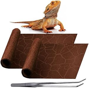 REP BUDDY 2 Pack Reptile Carpet Desert Reptile Mat & Reversible Substrate, Terrarium Liner Bedding, for Lizard,Chameleon,Gecko,Snake,Ceratophrys with Tweezers Feeding Tong (40 Gallon(36x18in))