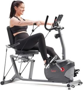 Sunny Health & Fitness Smart Indoor Recumbent Bike Trainer, Home Full Body Workout & Cardio Cycling Machine for Seniors, Free SunnyFit Bluetooth Connect, Optional Arm Exerciser Hand Cycle & Bands