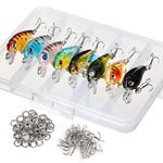 DONQL Fishing Lure Set Minnow Baits Kit Wobbler Crankbaits With Hooks Hard Popper Lures for Saltwater Freshwater Trout Bass Salmon Fishing (8PCS - 4.5 cm / 4g)