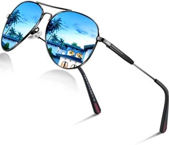 DADA-PRO Sunglasses Mens Polarised Sunglasses Womens Pilot Sun Glasses Black Designer UV Protection Mirrored Reflective Dark Shades Glassesfor Driving Hiking Running (Blue)