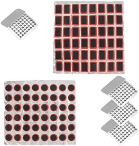 100PCS Bicycle Tube Patch Kit - 96 Pcs Tube Patch Kits, Bike Tire Patch Kit， Lightweight Bike Tire Puncture Repair Patch Kit for Cycling Motorcycle with Four Metal Grinding Accessories