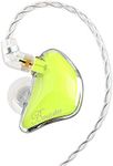 BASN Bmaster Noise Isolating in Ear Monitor Earphones, 1BA+2DD Hybrid Balanced Armature Driver IEM Headphones with Two Detachable MMCX Cables (Yellow)