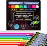 Liquid Chalk Drawing Markers for Car Windows, Auto Windshields, Mirrors, White Boards, Retail + Restaurant Signs. Erasable Chalk Markers – Washable – Bold - Neon 8pck. 10mm tip - 3 writing options.