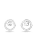 Swarovski womens Stud Earrings, Creativity Earrings, Crystals,Rhodium plated / White, One Size