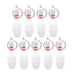 9pcs Bowling Pin Keychain Bag Charm Pendan Key Ring Novelty Toy Jewelry for Party Favor Sporting Event School Supply Kids White