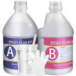 Epoxy Resin - 1 Gallon / 3.8L Crystal Clear Epoxy Resin Kit for Casting and Coating, Table Tops - Bubble Free Fast Curing 2 Part Art Resin for Jewelry Making, Wood, Resin Molds, Countertop, DIY Crafts