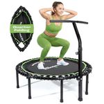 MXL Just Bounce 44" Bungee Rebounder, Premium Quarter-Folding Mini Trampoline for Adults with Handle, Silent & Low-Impact Bounce, Perfect for Indoor, T-Bar for Stability, 32 Bungees, 330 lbs Capacity