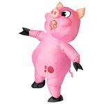 Spooktacular Creations Inflatable Piggy Halloween Costume Adult Unisex Pink Full Body Animal Pig Inflatable Costume Piggy