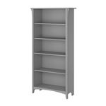 Bush Furniture Salinas Tall 5 Shelf Bookcase in Cape Cod Gray | Distressed Style Modern Farmhouse Bookshelf for Living Room and Home Office