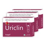 Trexgen URICLIN UTI Support Cranberry 25% Proanthocyanidins 500 mg, D-Mannose 500 mg, Hibiscus 100 mg & Vitamin C (30 Tablets) (Pack of 3)
