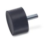 JW Winco 352-10-15-M4-S-55 Series GN 352 Rubber Type S Cylindrical Vibration and Shock Absorption Mount with Threaded Stud, Metric Size, 10mm Diameter, 15mm Height (Pack of 5)