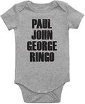 Rock Legends Baby Onesie/Paul John George Ringo Music Stars Infant Bodysuit (6-12 Months US, Gray)