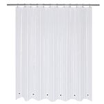 Mrs Awesome 72x68 Shorter Shower Curtain Liner with 6 Magnets Clear PEVA Waterproof Plastic Shower Curtain 72 x 68 inches, Clear