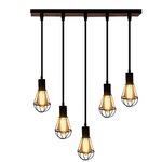 SINOMAN Black Cluster of 5" Hanging Pendant Ceiling Light Modern Design for Bedroom, Living Room, Café, Restaurant, Hallway, Kitchen, Over The Dining Table, Hotels (with Bulb)