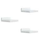 PHOENANCEE 12.7x10x4cm, Small Floating Shelves Decoration for Wall, Mini Display Hanging Shelf, Wall-Mounted Wood Square Shelf for Small Objects, Set of 3(Rustic White)