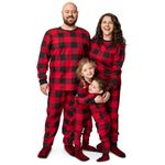 The Children's Place Kids' Family Matching, Festive Christmas Pajama Sets, Cotton, Red/Black, X-Small (Adult)