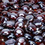 Stanbroil 10-Pound Reflective Fire Glass Beads - 1/2 inch Luster Fire Glass Drops for Fireplace Fire Pit, Amber Luster